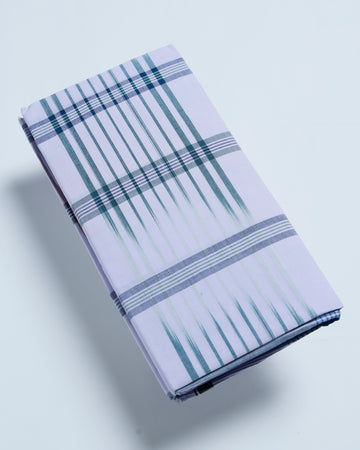 Kibs Brand White Striped 2.15 m Stitched Lungi