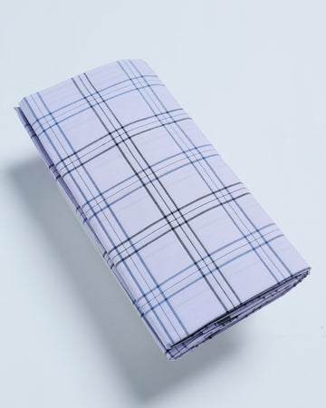 Kibs Brand White Checkered 2.15 m Stitched Lungi