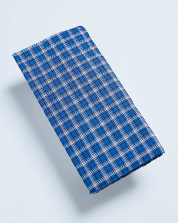 Sangu Brand Blue Checkered 2.10 m Stitched Lungi