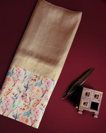 Grey Color Soft Silk Saree