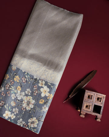 Grey Color Soft Silk Saree