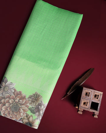 Pista Green Color Soft Silk Saree