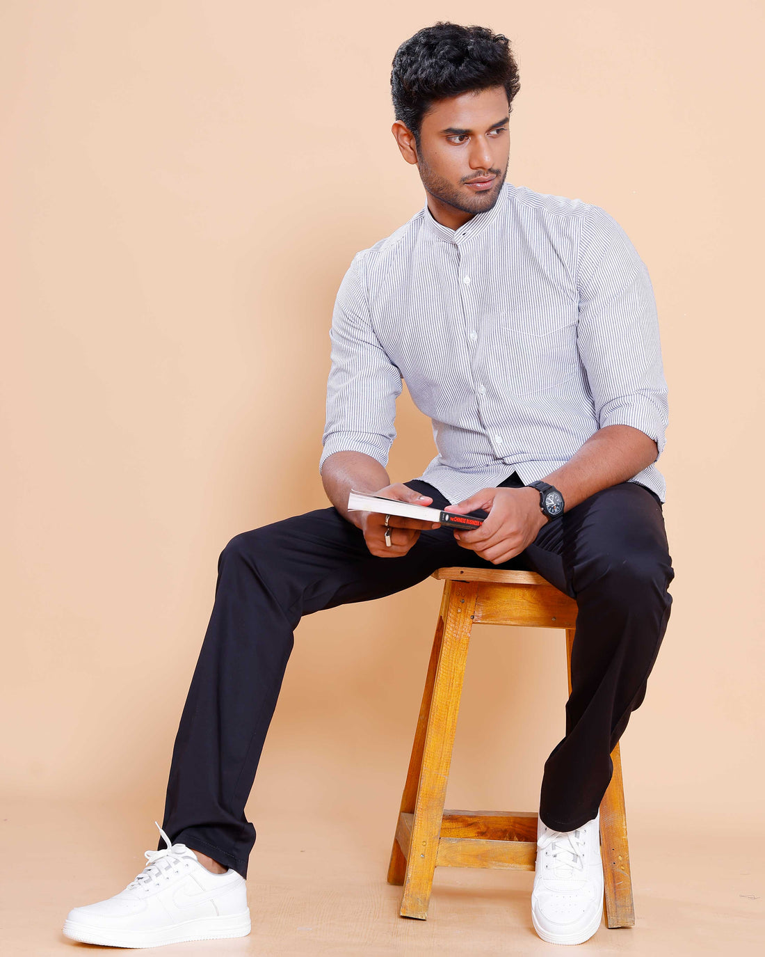 Nativebull Men Striped Full Sleeve Cotton Shirt - Blue