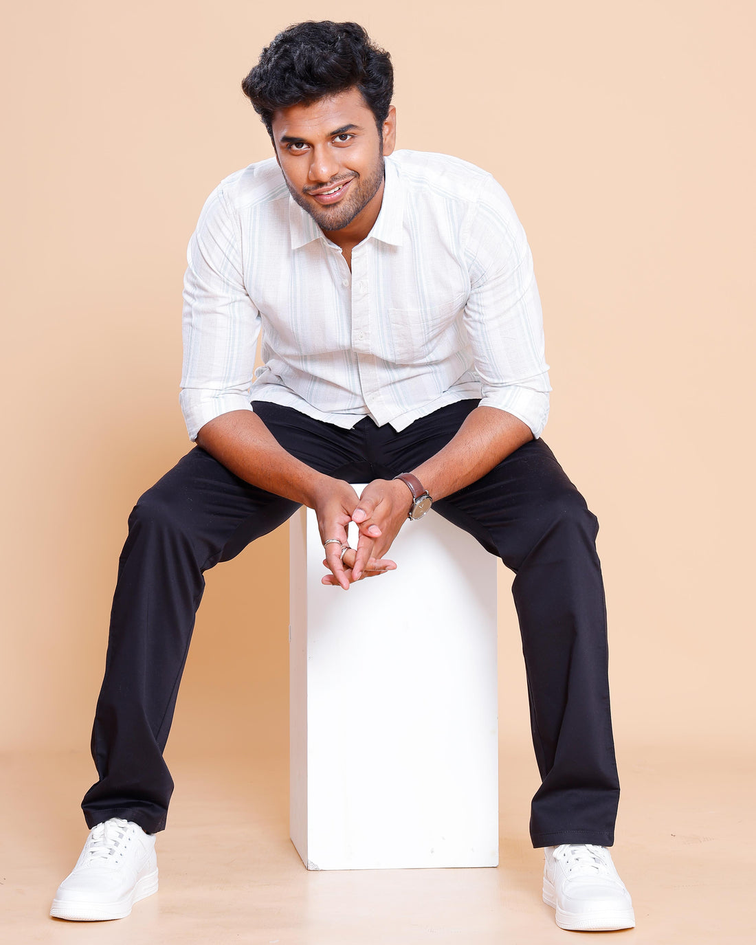 Nativebull Men Striped Full Sleeve Cotton Shirt - Green