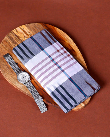 Sangu Brand Men's Premium Cotton Striped Lungi Stitched - Multi