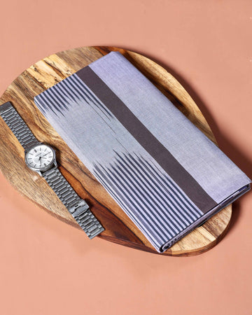 Kibs Brand Men's Premium Cotton Striped Lungi Stitched -  Grey