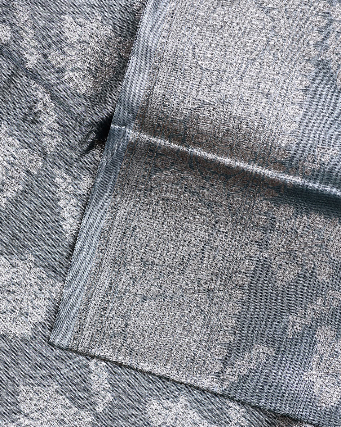 Ethnic Printed Tissue Saree - Grey