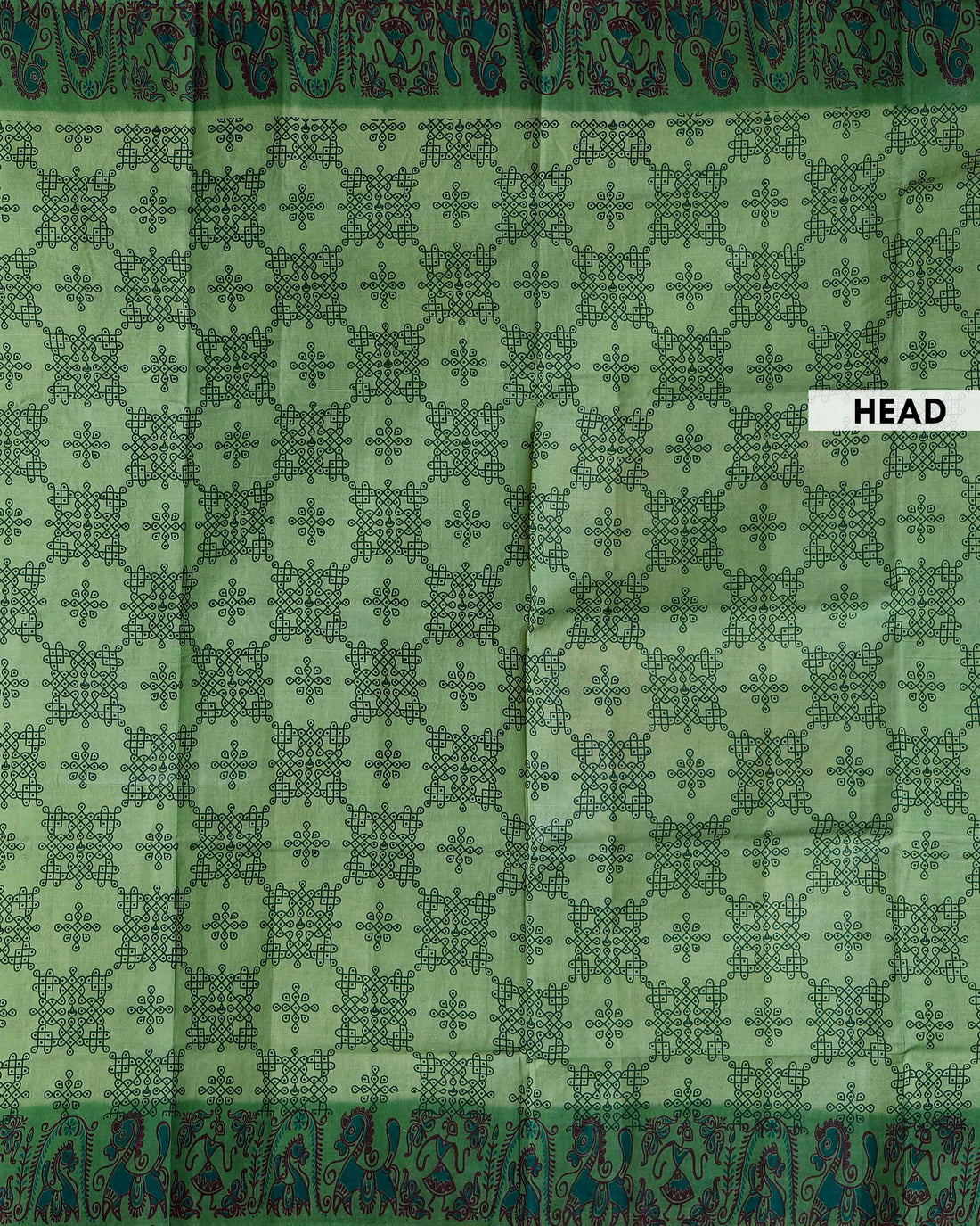 Elegant Sungudi Cotton Saree with Traditional Pattern Design - Green