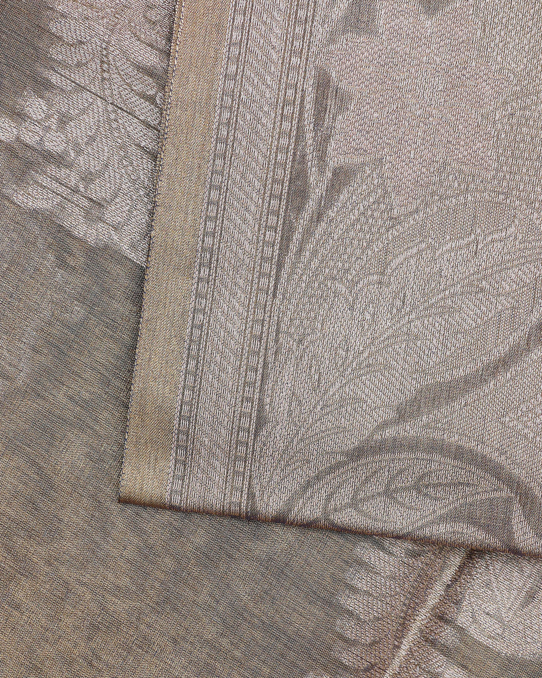 Ethnic Printed Tissue Saree - Brown