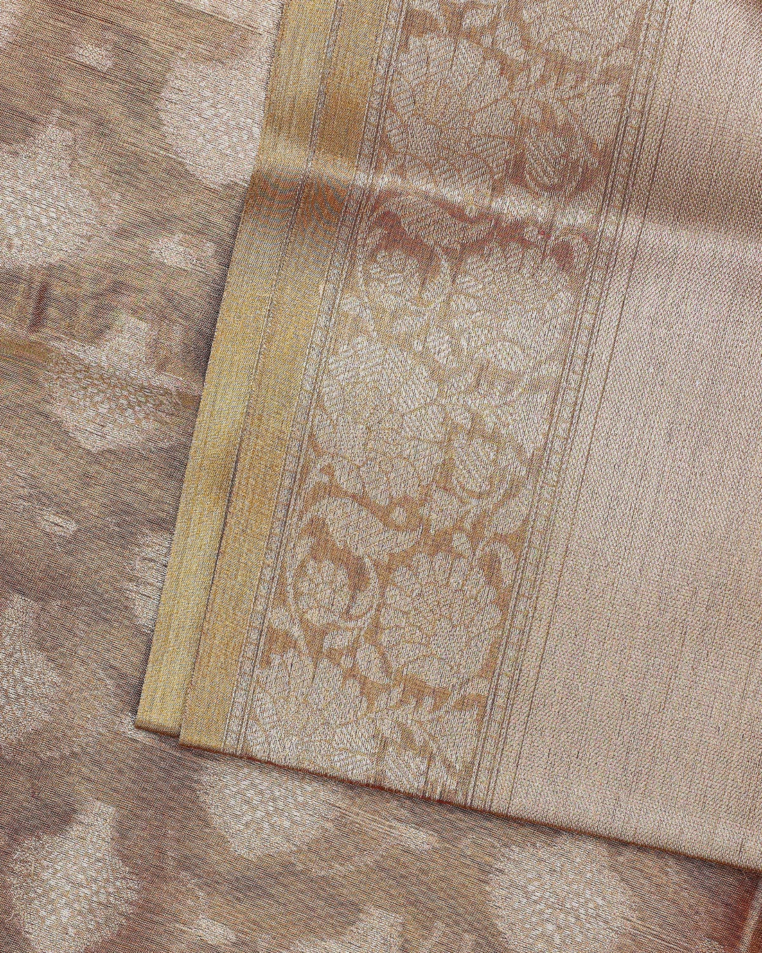 Ethnic Printed Tissue Saree - Copper