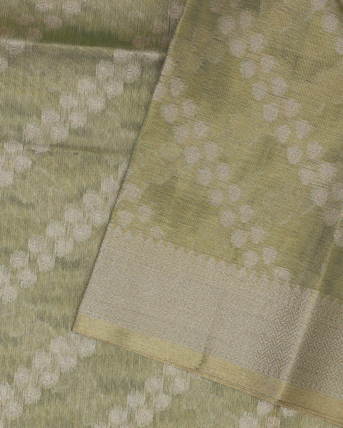 Ethnic Printed Tissue Saree - Green