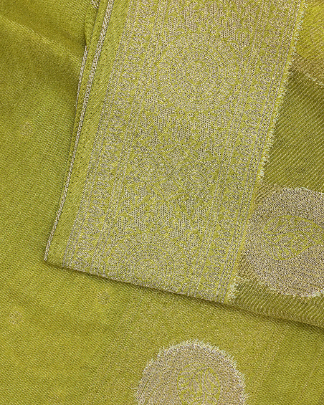 Ethnic Printed Tissue Saree - Green