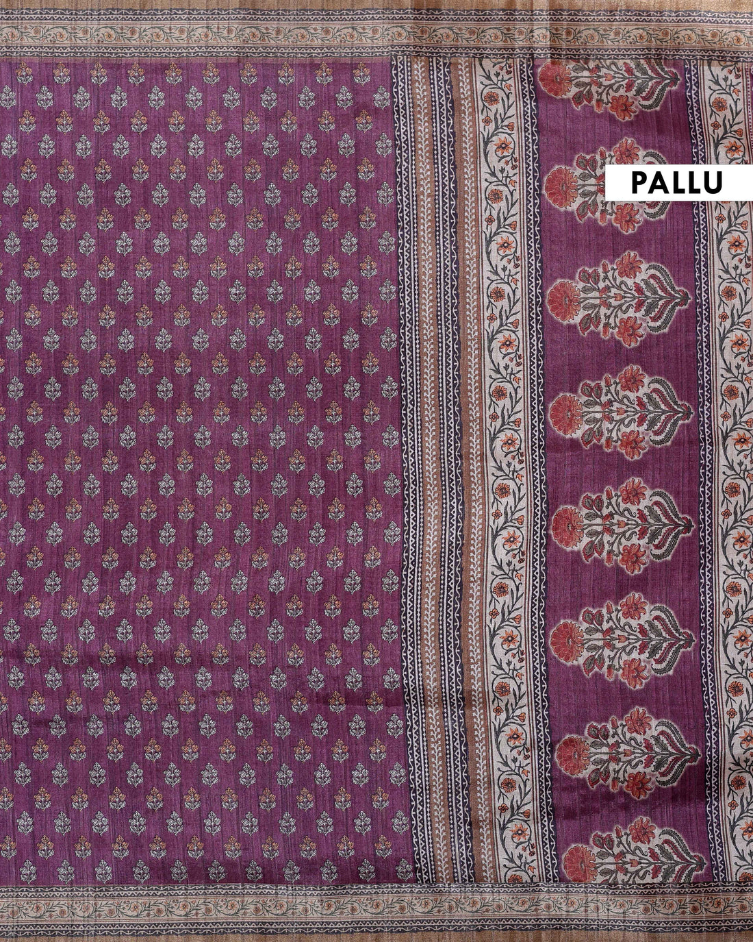 Burgundy Colour Art Silk Saree with Small Floral Buti Weave and Black Border