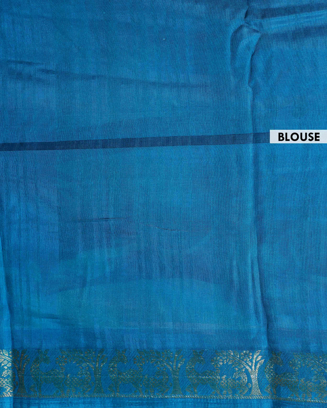 Elegant Blue shades and the rural scenic artwork Dola Saree