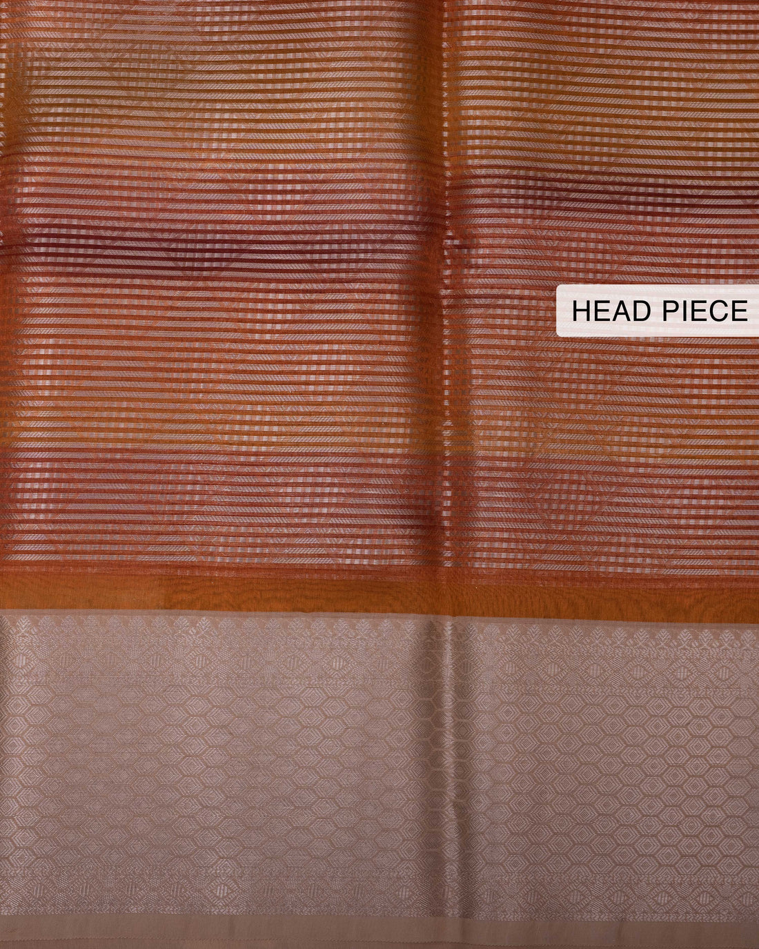 Ethnic Striped Design Tissue Saree - Multi