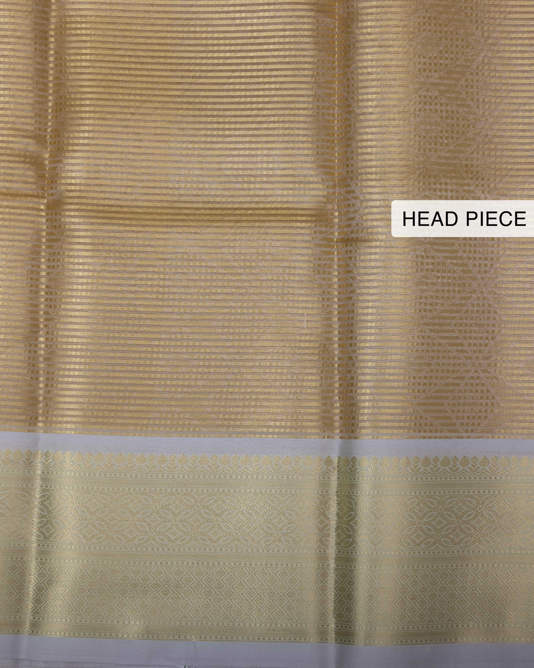 Ethnic Striped Design Tissue Saree - Gold