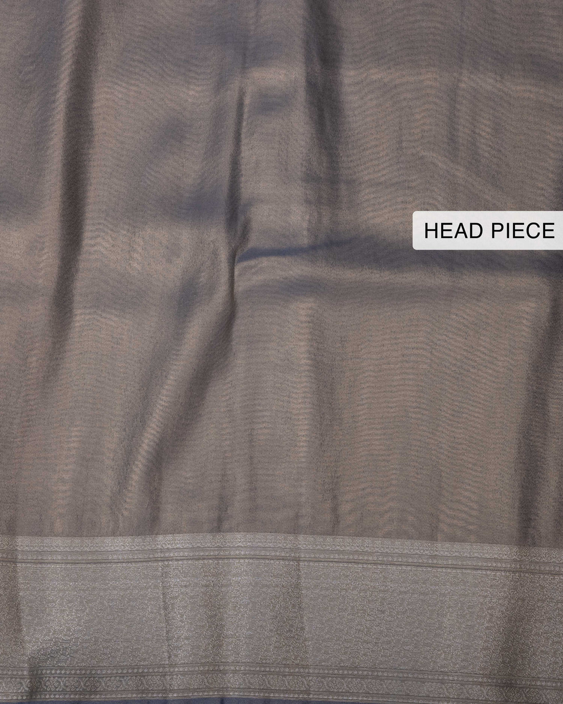 Ethnic Solid Design Tissue Saree - Grey