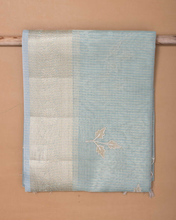 Ethnic Printed Design Tissue Saree - Green