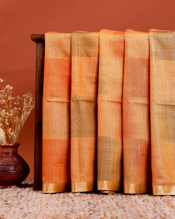 Graceful Semi Silk Saree with Subtle Sheen and Rich Pallu Detail - Orange