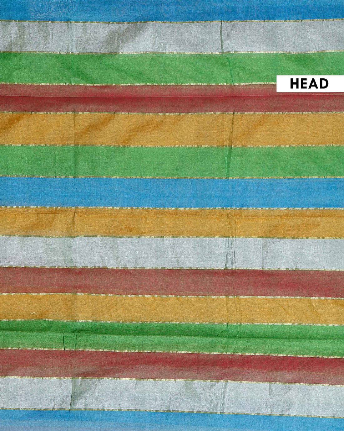 Handwoven Mul Mul Cotton Saree with Bold Striped Pattern and Tassel Detailing – Multi