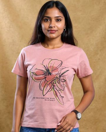 Women's Floral Graphic T-Shirt - Pink