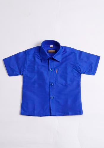 Buy Blue Silk Cotton Dhoti & Shirt Set Shopping Online