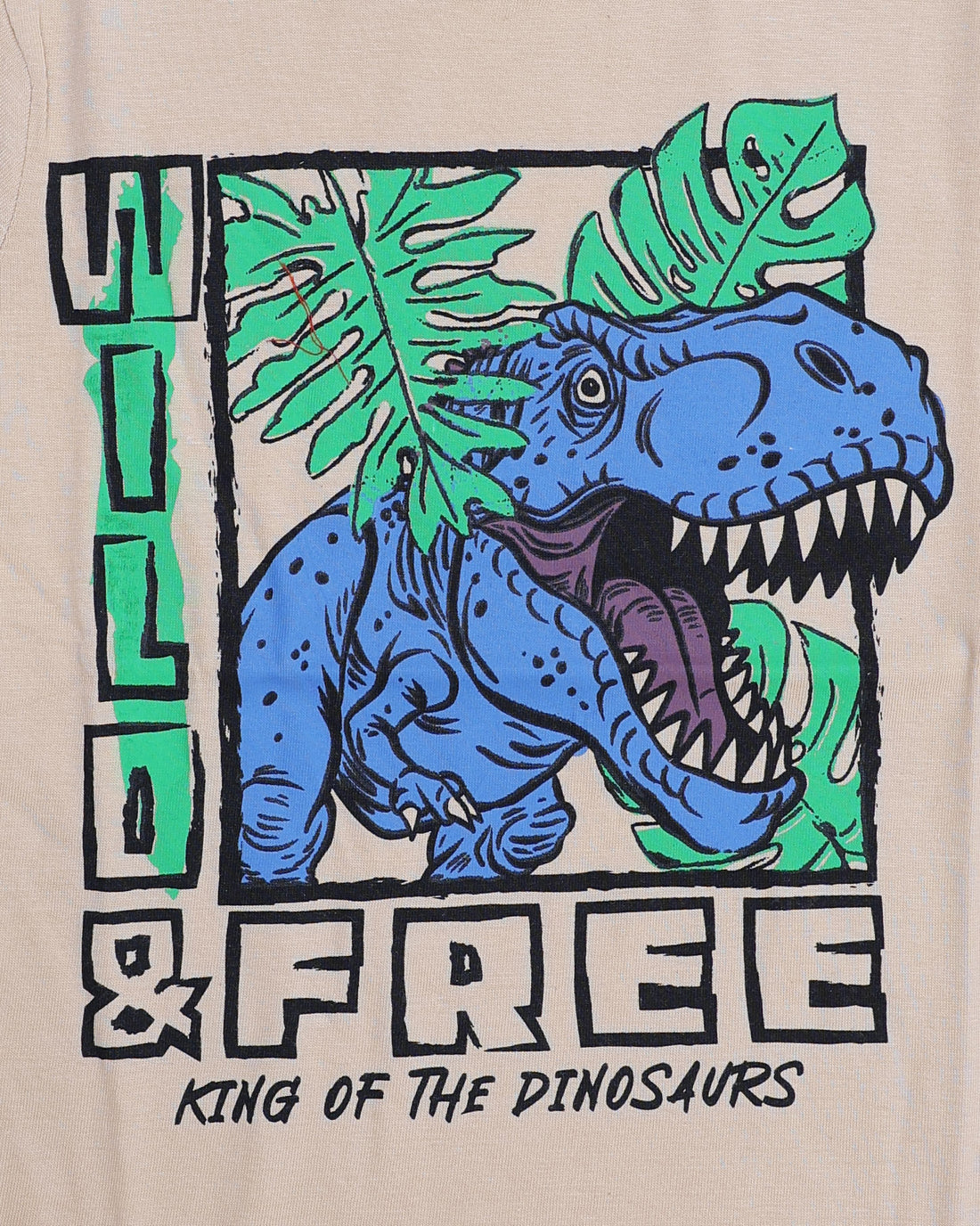 Boys Casual Stylish Printed T- Shirt - Beige-Front-1