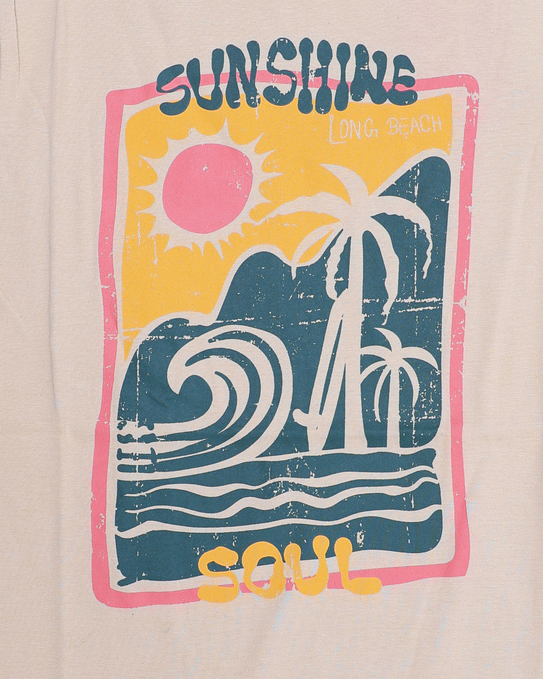 Boys Casual Stylish Printed T- Shirt - Beige-Front-2