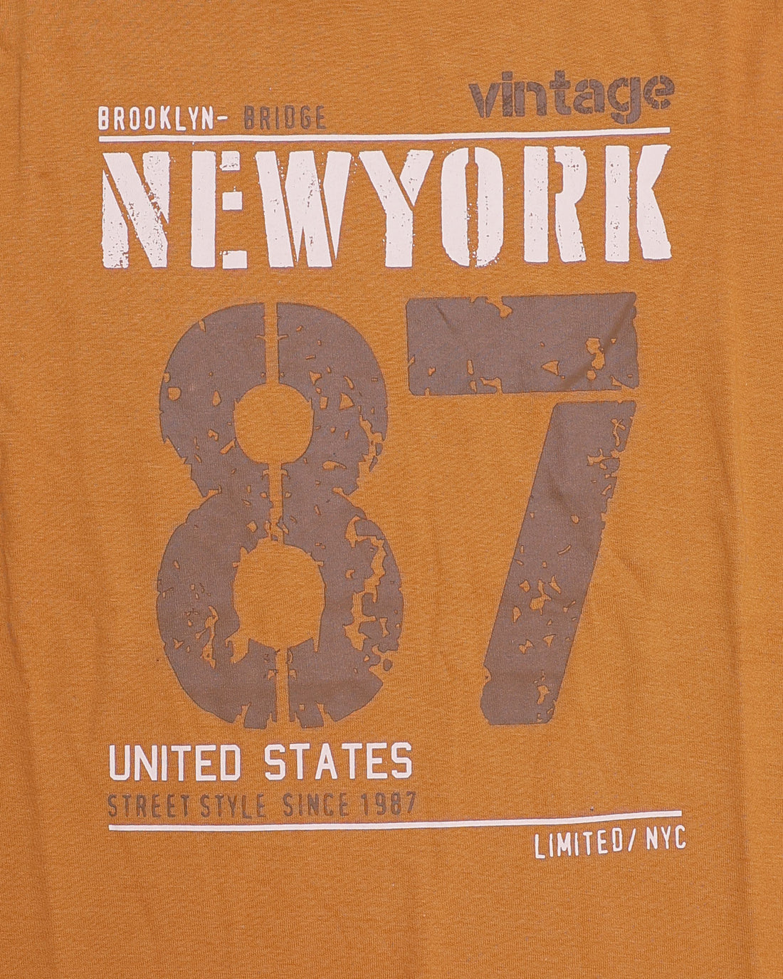 Boys Casual Stylish Printed T- Shirt - Orange