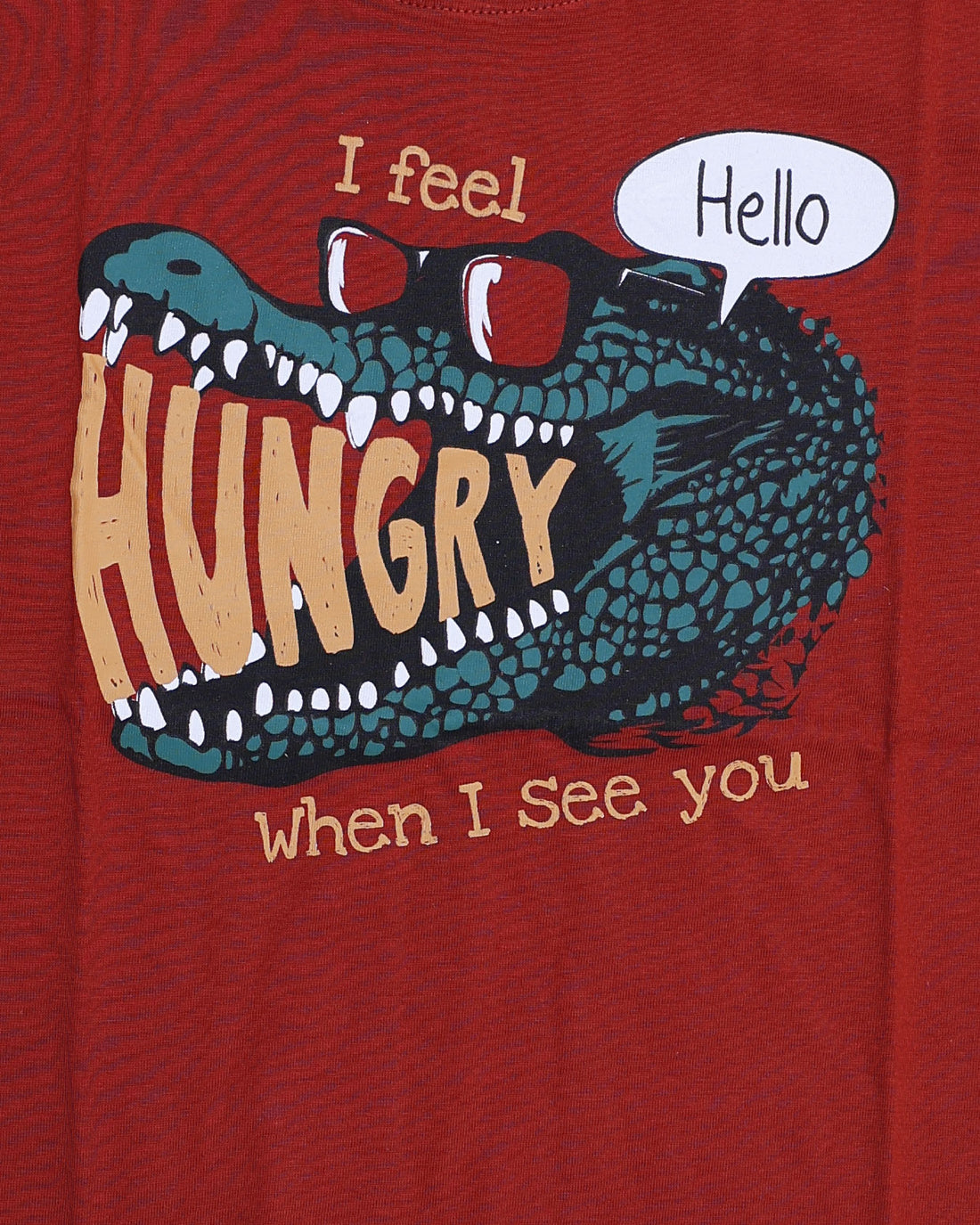 Boys Casual Stylish Printed T- Shirt - Red-Front-2