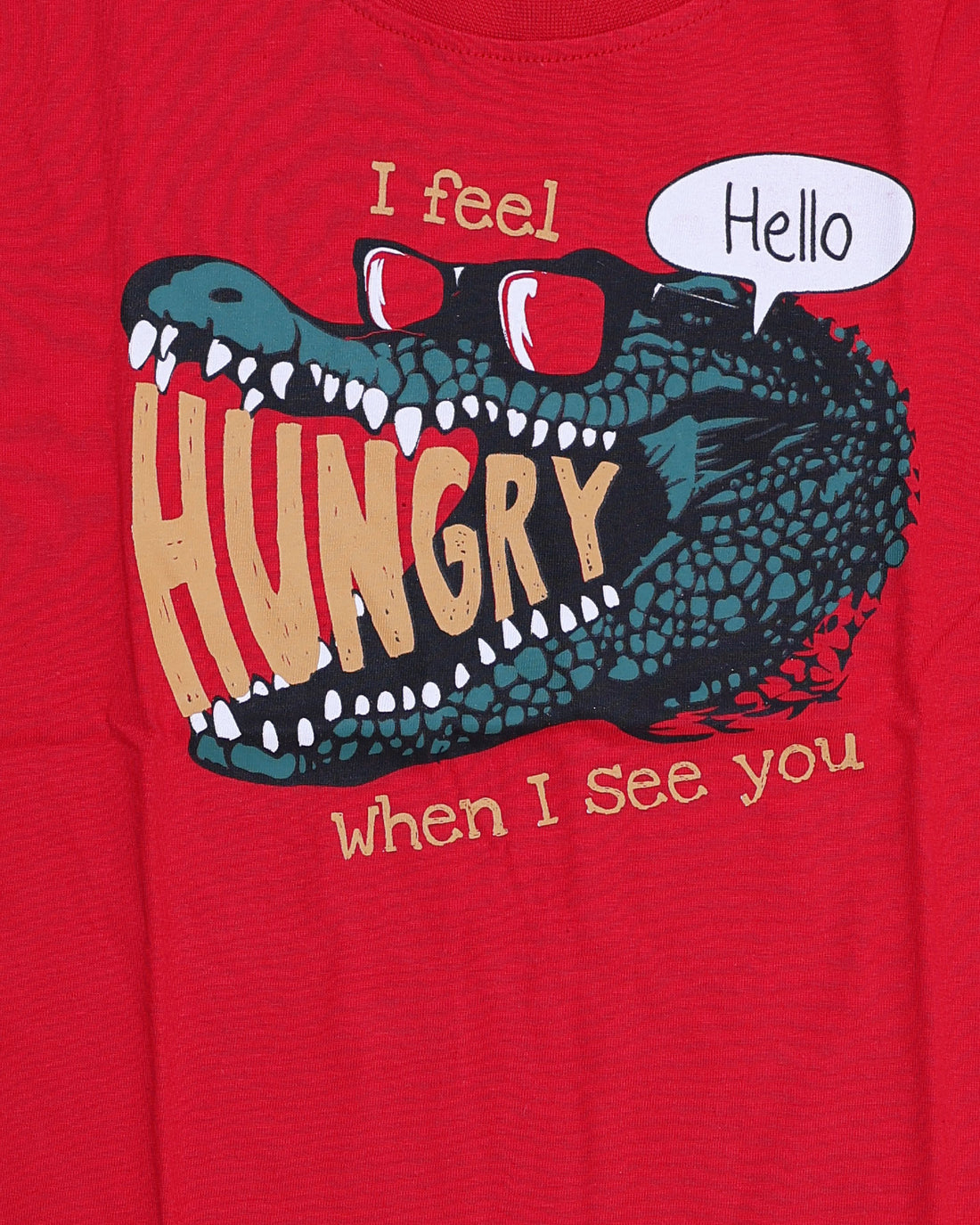 Boys Casual Stylish Printed T- Shirt - Red