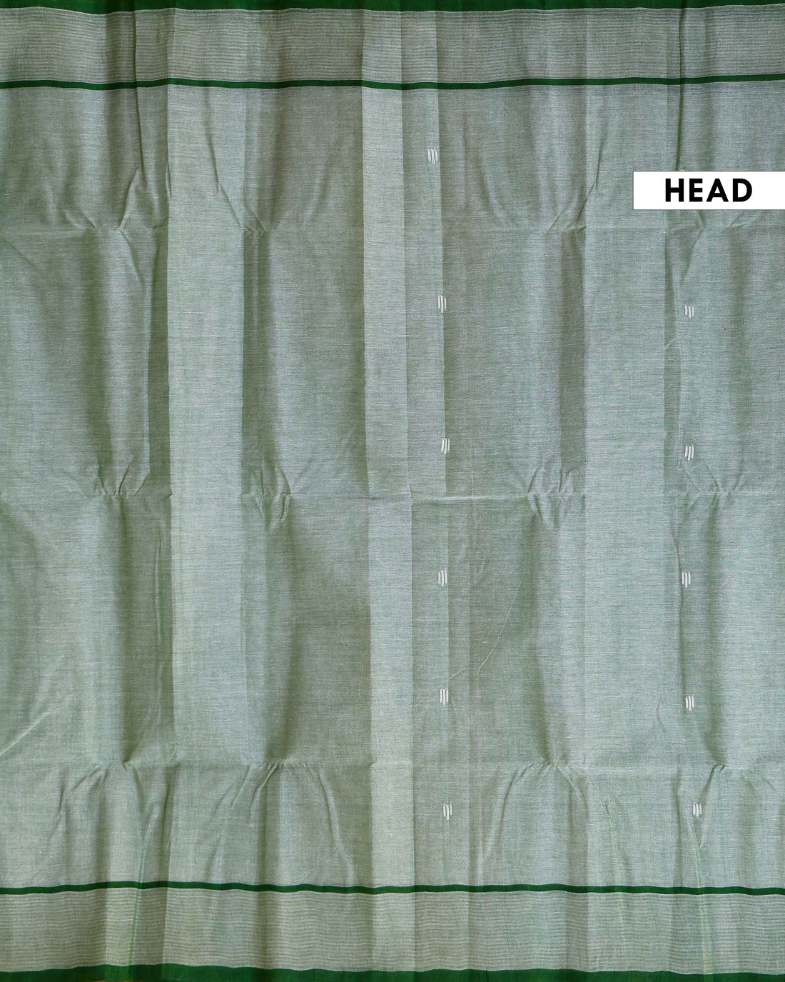 Handwoven Khadi Cotton Saree with Subtle Border Detail - Green