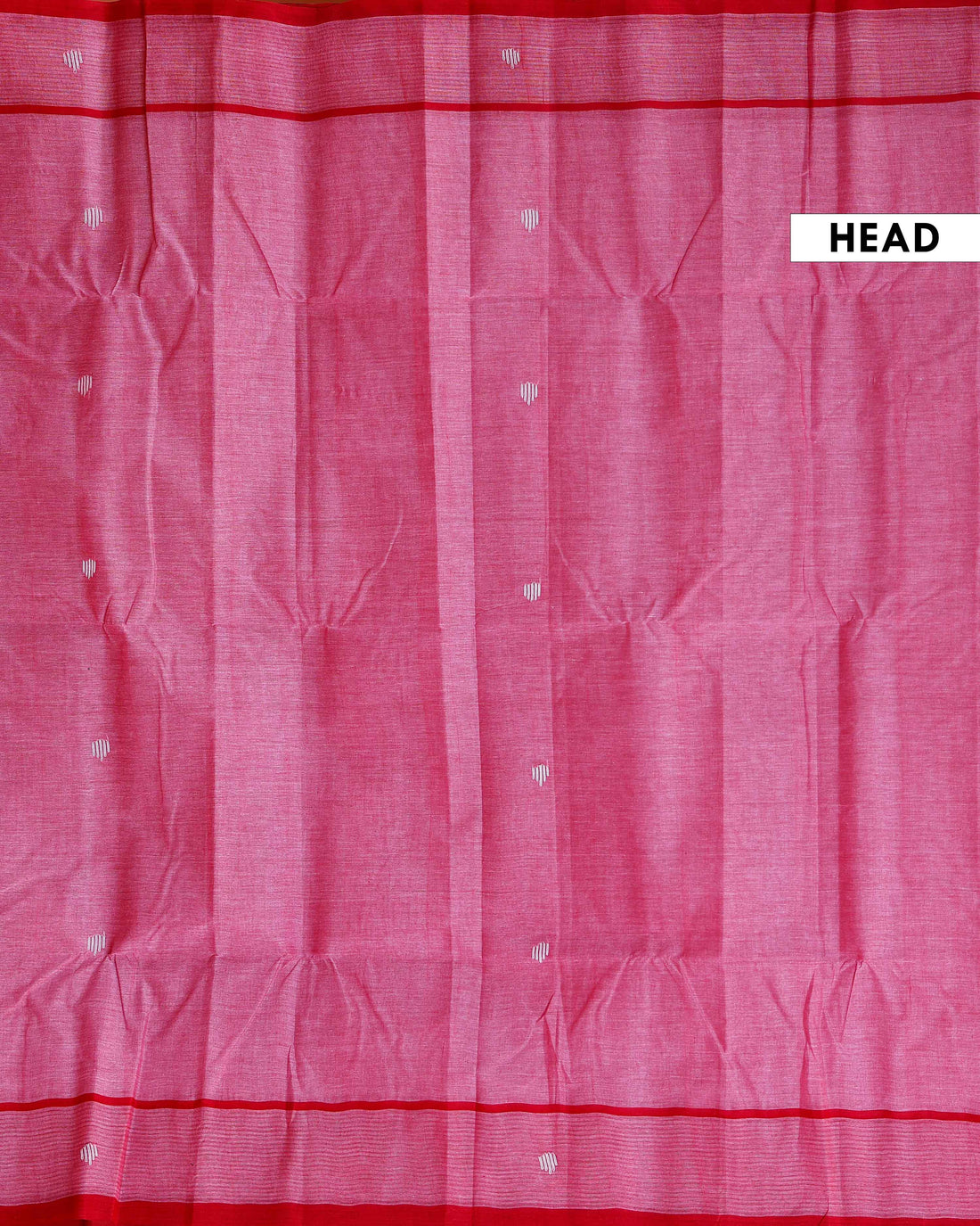 Handwoven Khadi Cotton Saree with Subtle Border Detail - Dark Pink