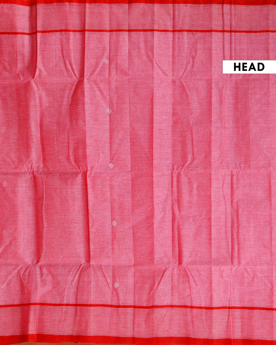 Handwoven Khadi Cotton Saree with Subtle Border Detail  - Red