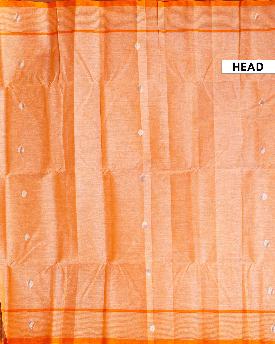 Handwoven Khadi Cotton Saree with Subtle Border Detail  - Orange