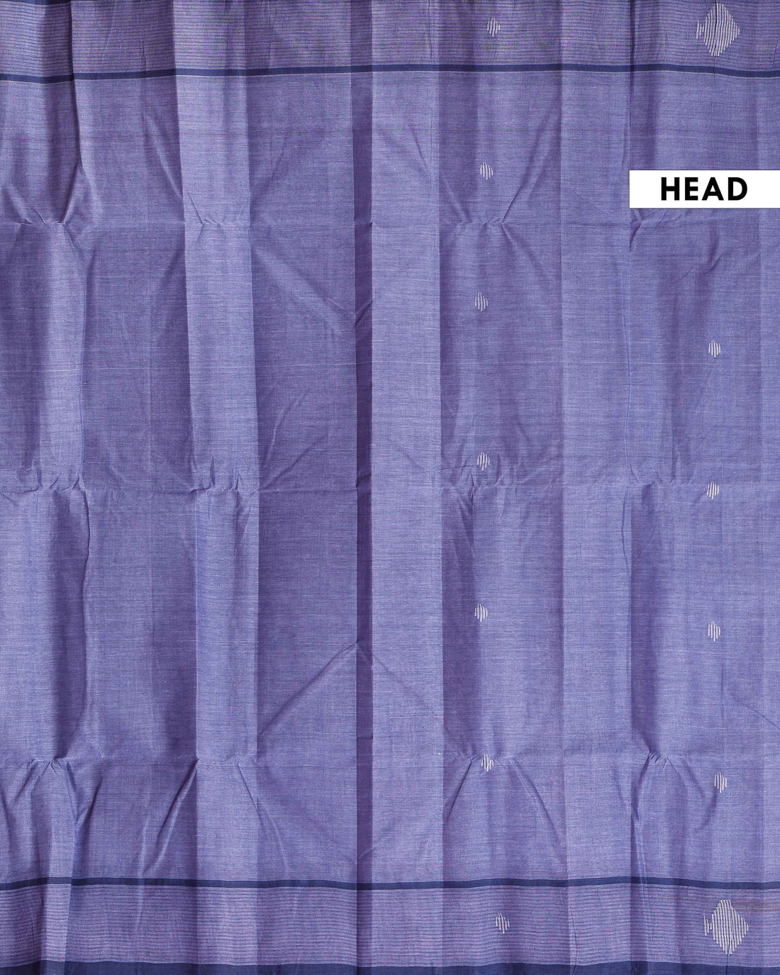 Handwoven Khadi Cotton Saree with Subtle Border Detail  - Dark Blue