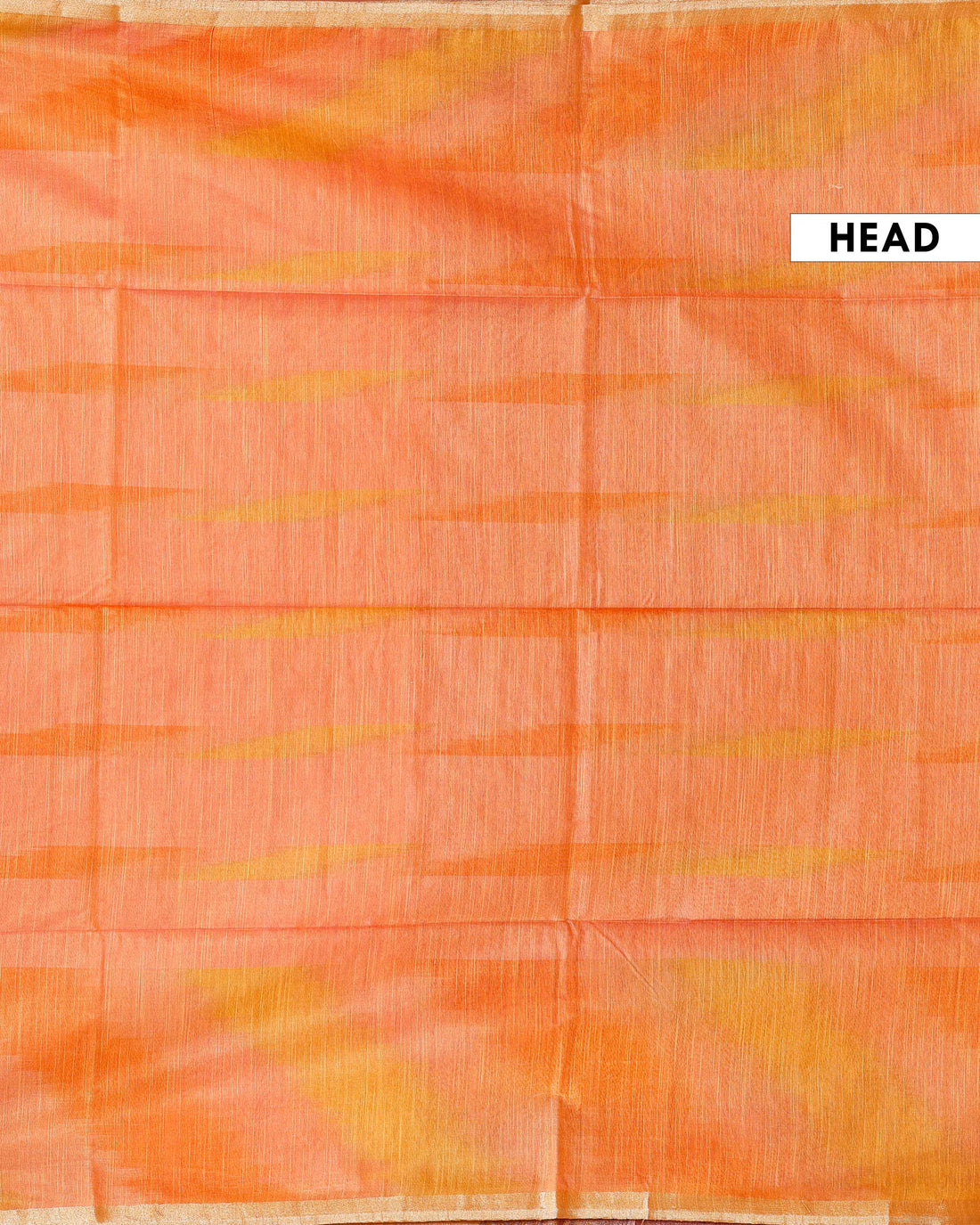 Elegant Handloom Semi Silk Saree with Zari Border and Striped Pallu - Orange