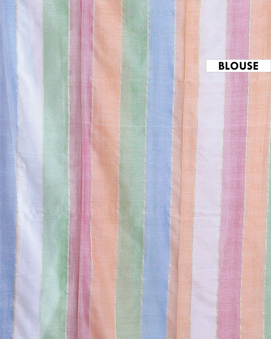 Handwoven Mul Mul Cotton Saree with Bold Striped Pattern and Tassel Detailing – Multi