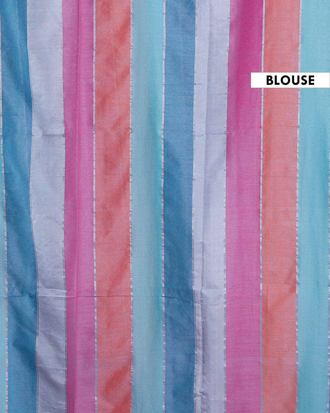 Handwoven Mul Mul Cotton Saree with Bold Striped Pattern and Tassel Detailing – Multi