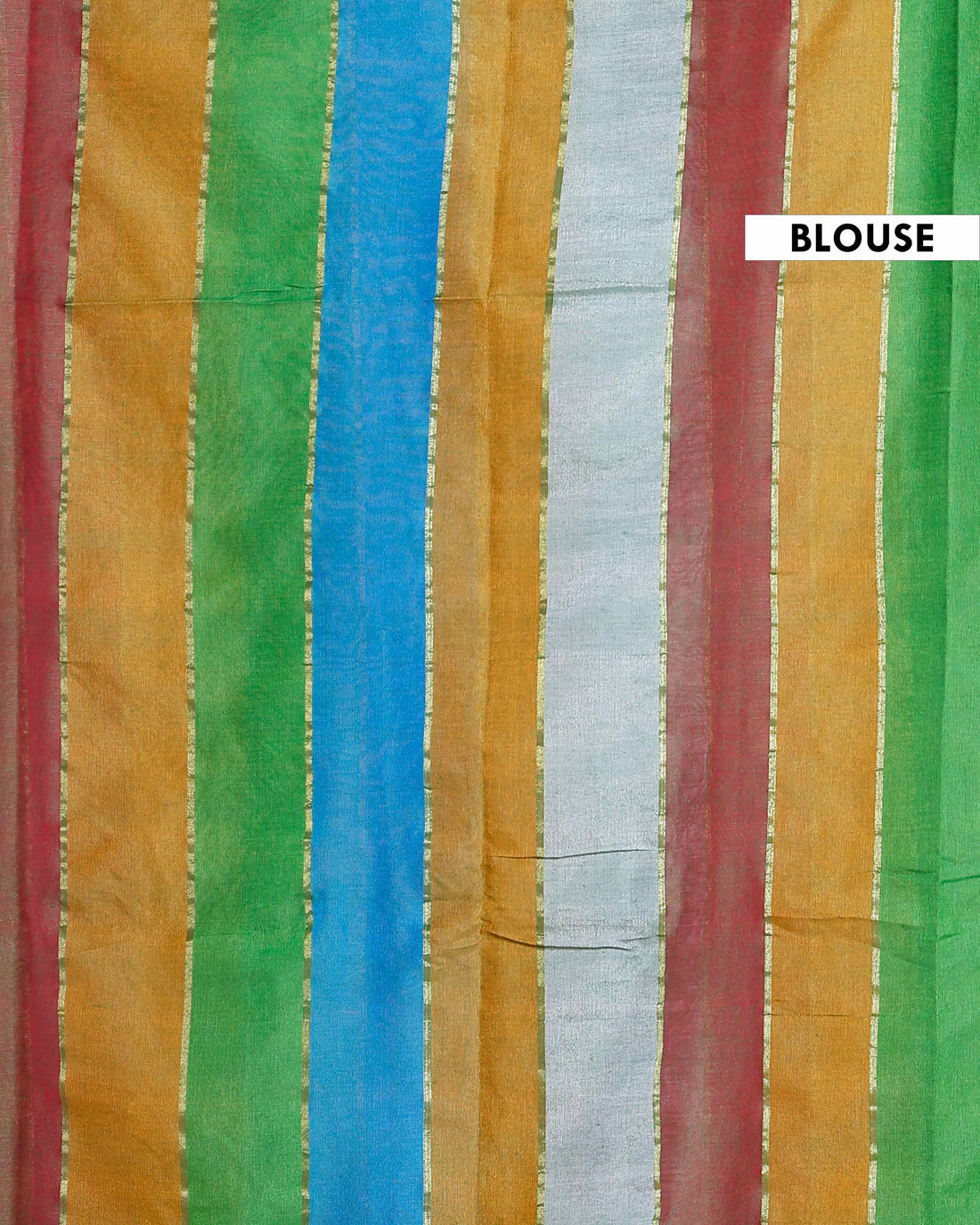 Handwoven Mul Mul Cotton Saree with Bold Striped Pattern and Tassel Detailing – Multi