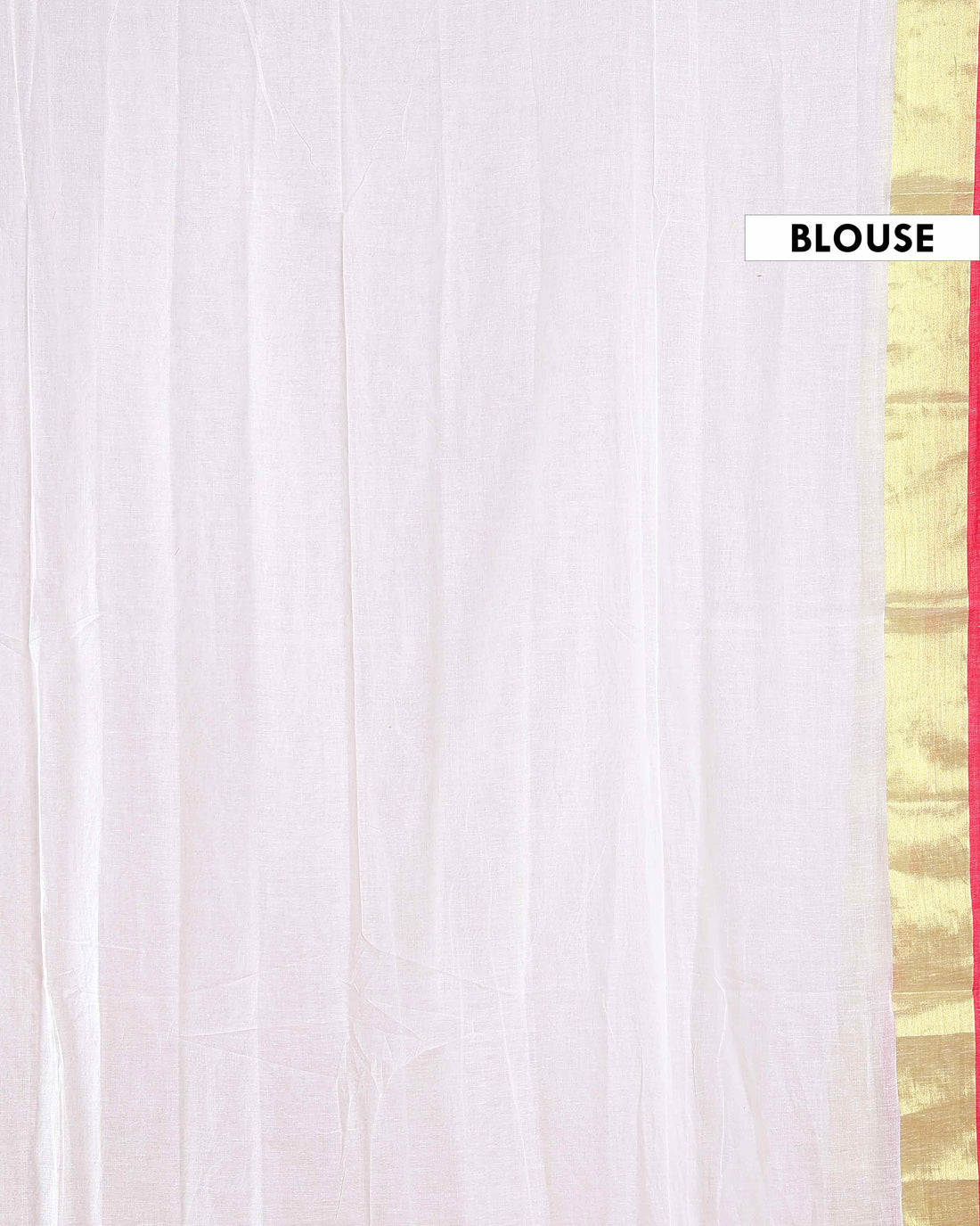 Handwoven Mul Mul Cotton Saree with Subtle Striped Pattern and Contrast Tassel Detailing – White