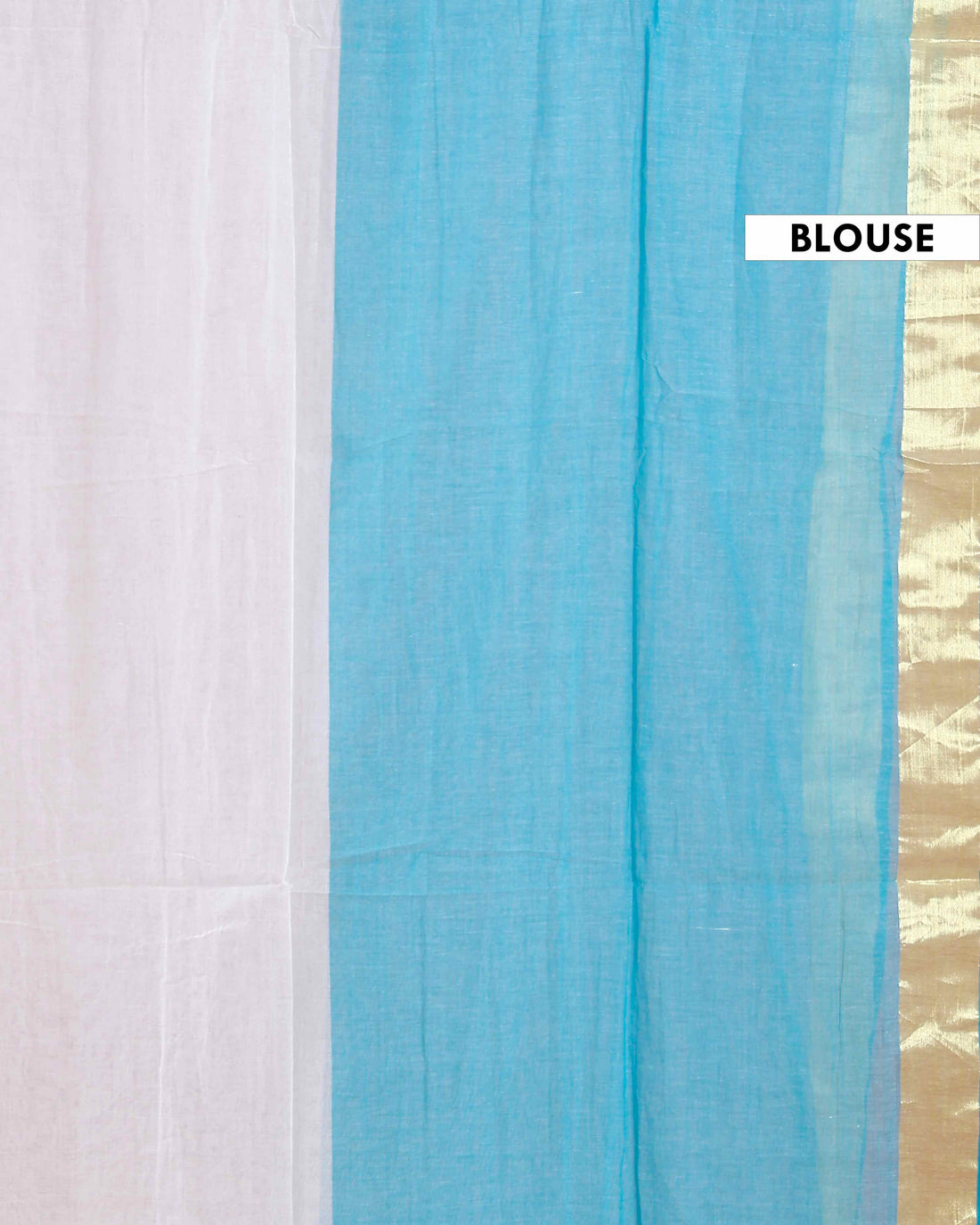Handwoven Mul Mul Cotton Saree with Subtle Striped Pattern and Contrast Tassel Detailing – White