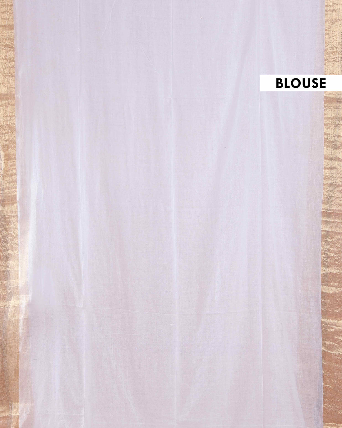 Handwoven Mul Mul Cotton Saree with Subtle Striped Pattern and Contrast Tassel Detailing – White