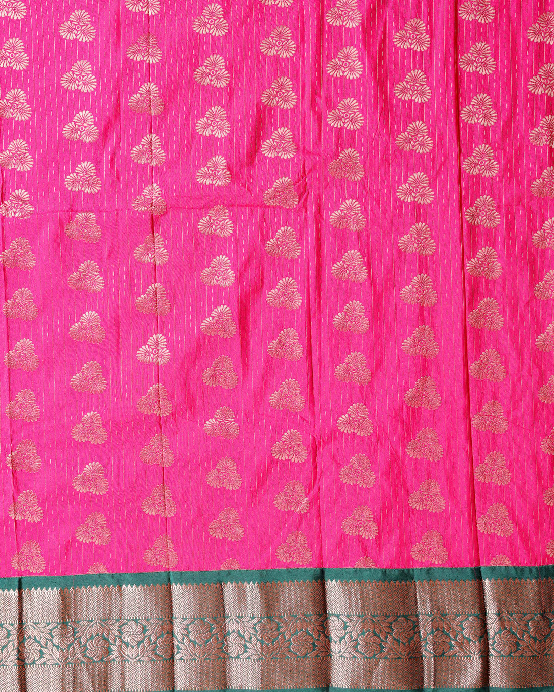 Traditional Kids Pattu Pavadai Material with Intricate Weave and Festive Design -Pink