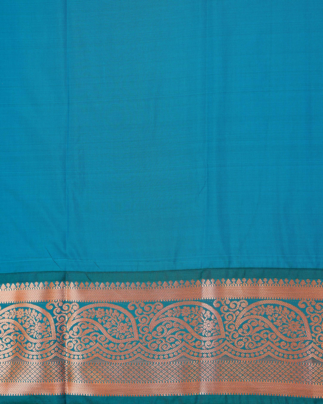 Traditional Kids Pattu Pavadai Material with Elaborate Woven Border - Dark Orange