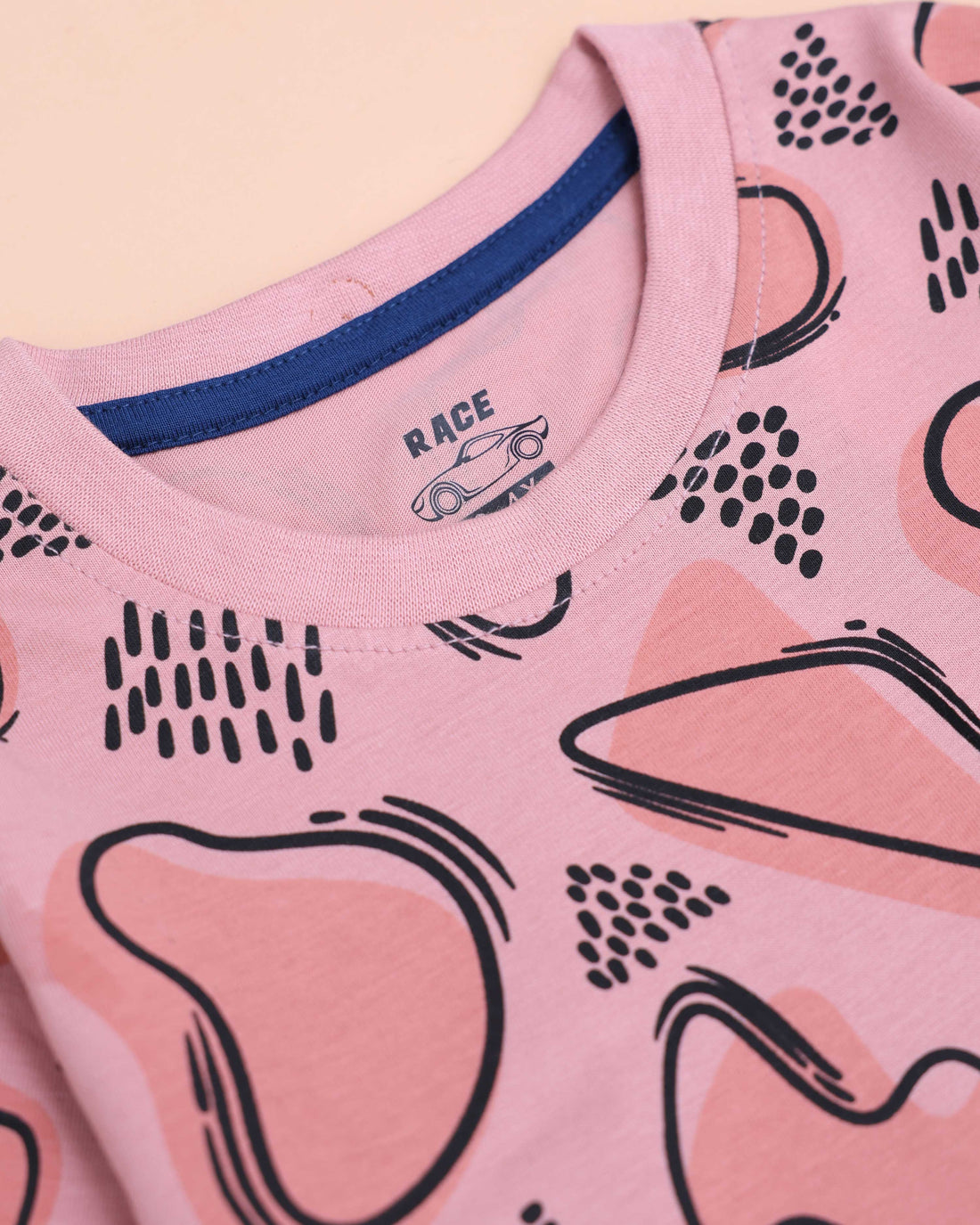 Boys' Printed Casual T-shirt and Shorts Set - Pink & Blue