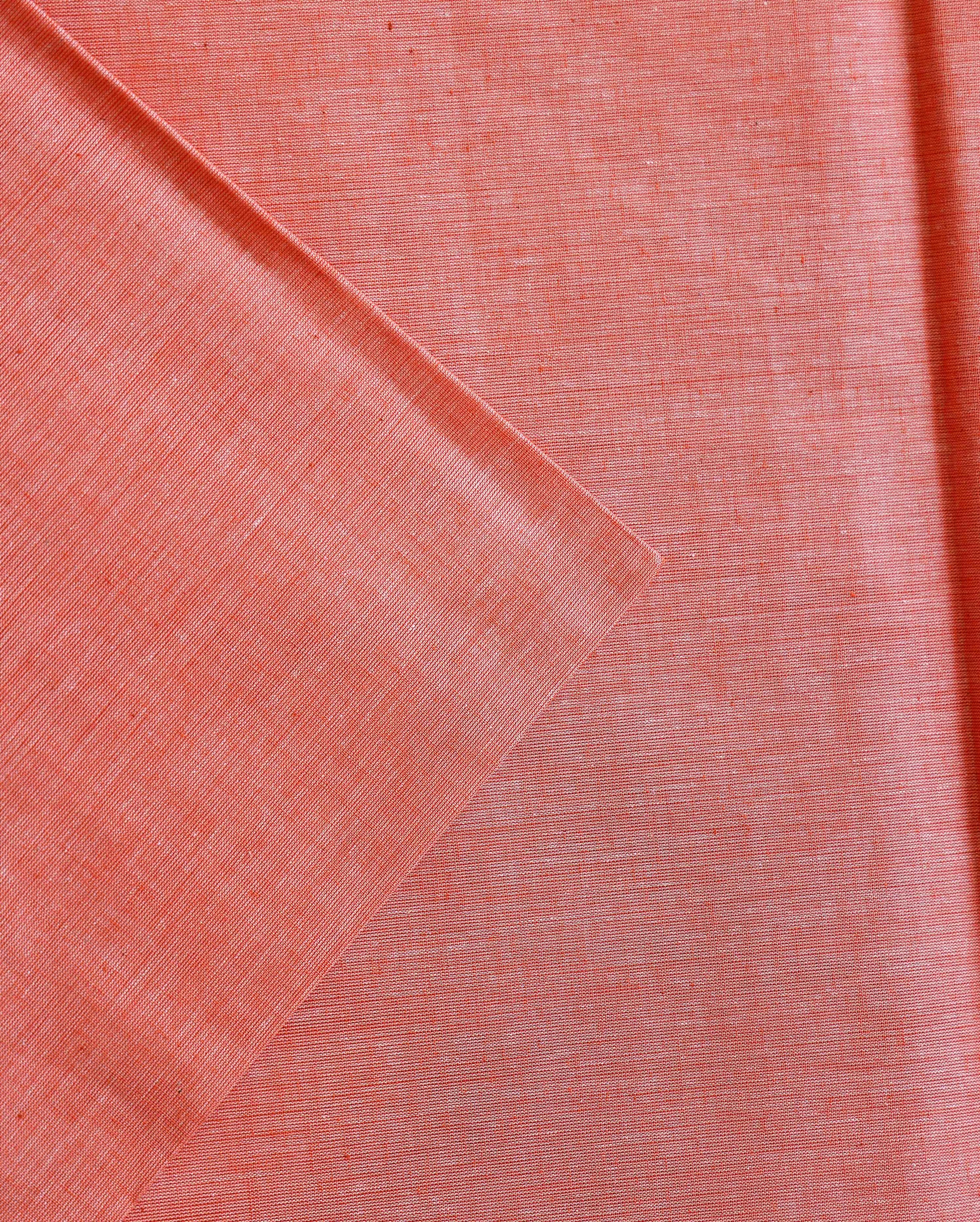 Women'sHandloom Cotton Unstitched Salwar Suit Material with Woven Zari Border & Matching Dupatta - Orange