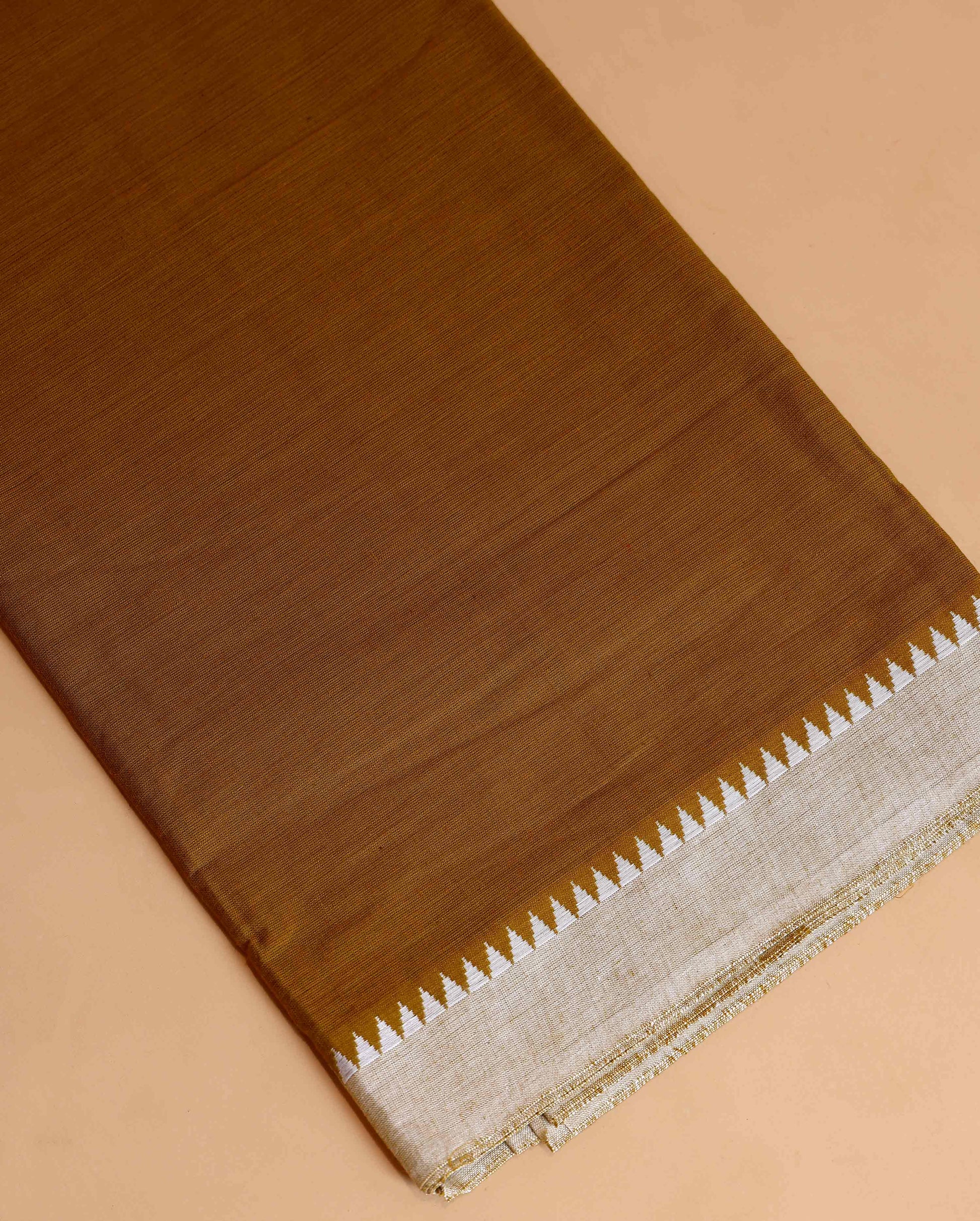 Women's Handloom Cotton Unstitched Salwar Suit Set with Woven Border & Matching Dupatta - Olive Green