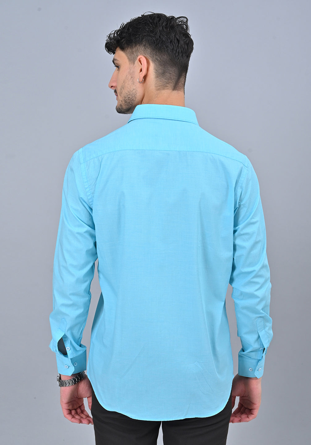 Sky Blue Colour Solid Formal shirt