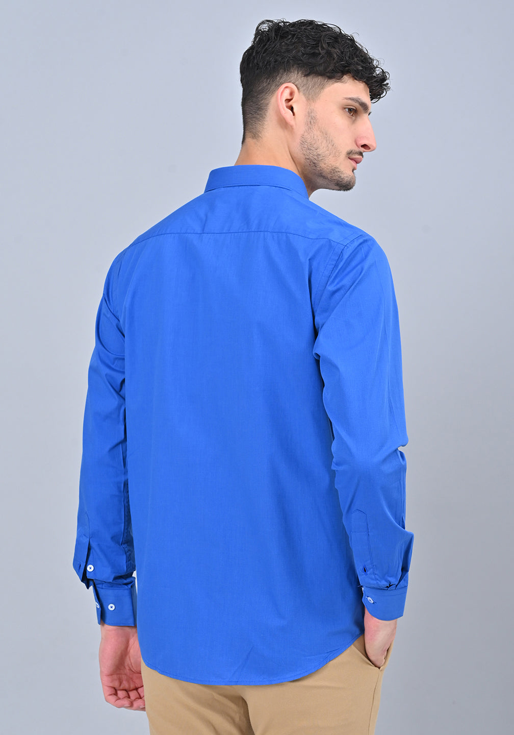 Royal Blue Colour Solid Formal shirt